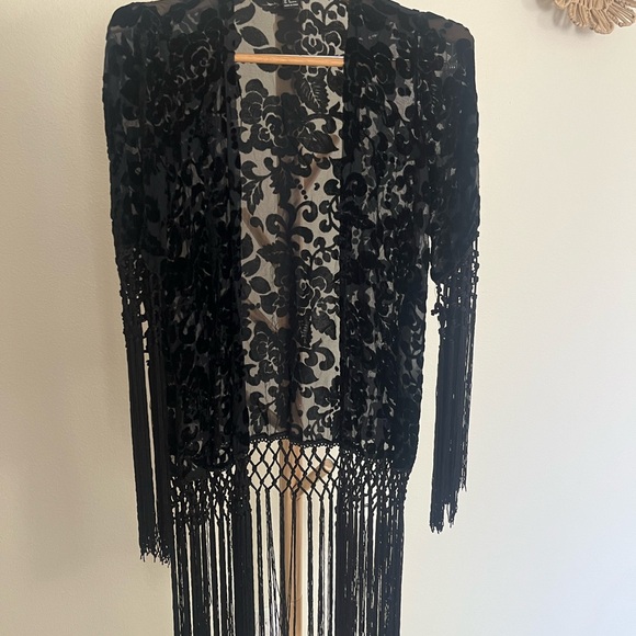 Forever 21 Black Lace Bohemian Poncho - Picture 6 of 6